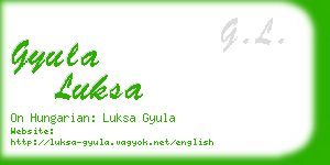 gyula luksa business card
